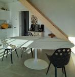 ceramique in outdoors tulipe tafels eero saarinen stoelen, Ophalen of Verzenden, 200 cm of meer, 75 cm of meer, Ovaal