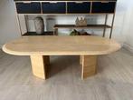 Ovalen travertin salontafel - 120x60, Huis en Inrichting, Gebruikt, 100 tot 150 cm, Minder dan 50 cm, Ovaal