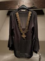 Ibiza Kaftan blouse tuniek met Strass en kralen - L / XL, Maat 42/44 (L), Ophalen of Verzenden, Zo goed als nieuw, Zwart
