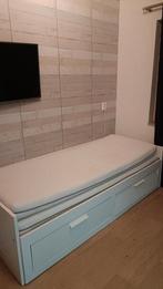 Bed gratis. Uitschuifbbed naar 2p ikea + matrassen, Ophalen, Wit, 80 cm, 200 cm