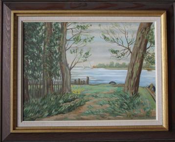 1. Paterswoldemeer 1975. Olieverf op board, voluit gesigneer beschikbaar voor biedingen