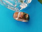 Vintage ring maat 18 met Abalone schelp inleg 925, Sieraden, Tassen en Uiterlijk, Ringen, 18 tot 19, Gebruikt, Zilver, Dame of Heer