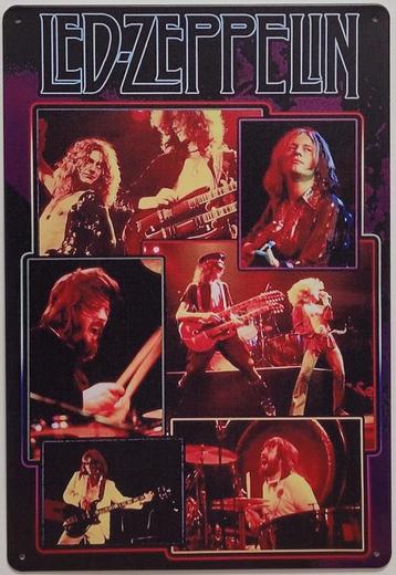 Led Zeppelin collage fotos reclamebord van metaal wandbord  beschikbaar voor biedingen