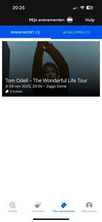 3 tickets Tom Odell totaalprijs 225 euro, Twee personen, Overige soorten, Overige typen