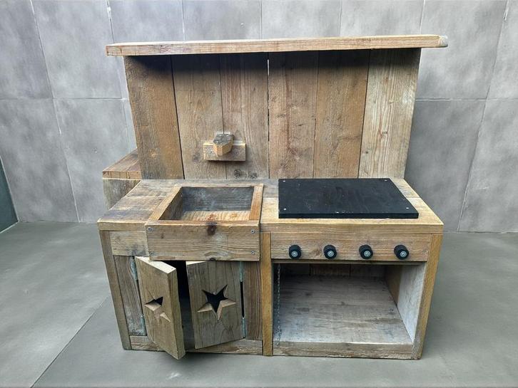 Houten kinder Speelkeuken van steigerhout, Kinderen en Baby's, Speelgoed | Buiten | Speelhuisjes, Gebruikt, Hout, Ophalen