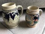2 duitse bierpullen, bierkroezen van steen 12 en 14 cm hoog, Ophalen of Verzenden, Gebruikt