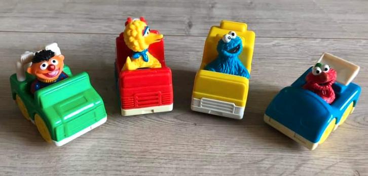 Tyco rijdende Sesamstraat figuren 1992, Kinderen en Baby's, Speelgoed | Babyspeelgoed, Gebruikt, Overige typen, Ophalen of Verzenden