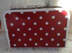Leuke rood met witte stippen koffer, Huis en Inrichting, Overige materialen, Gebruikt, Mand, Ophalen of Verzenden