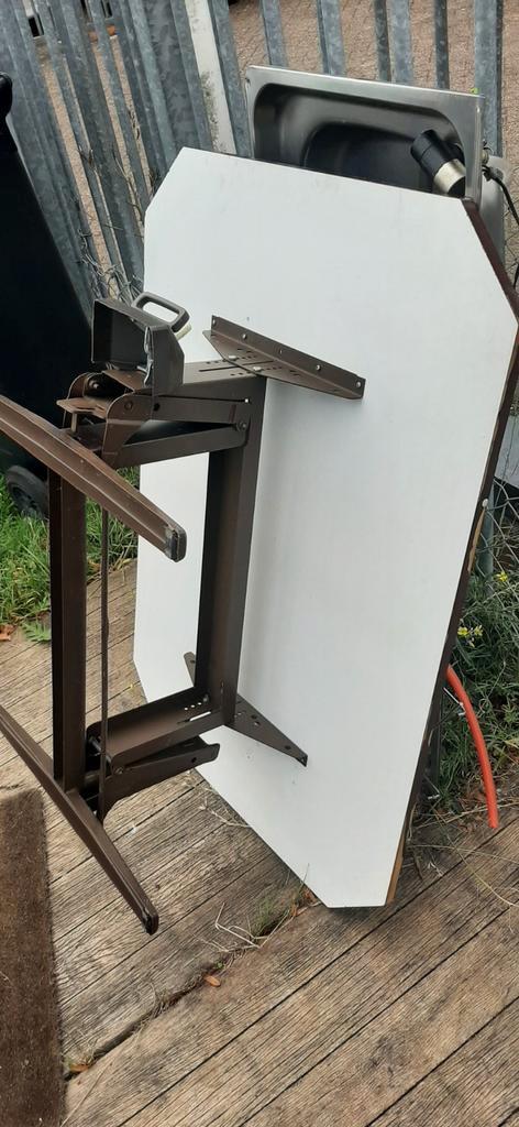 Camper Inbouwtafel + RVS Wasbak met Gasfornuis (combi), Doe-het-zelf en Verbouw, Tekentafels, Zo goed als nieuw, Minder dan 130 cm