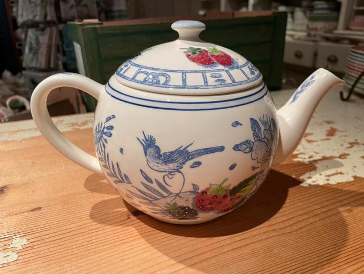 Gien OISEAU BLEU FRUIT theepot, Huis en Inrichting, Keuken | Servies, Overige typen, Overige stijlen, Ophalen of Verzenden