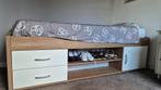 Hoog 1persoonsbed, zware kwaliteit met bureau en lattenbodem, Huis en Inrichting, Slaapkamer | Bedden, Ophalen, Overige materialen