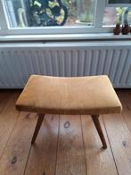 Vintage voetenbankje, krukje, jaren zestig, bronskleurig, Gebruikt, Vintage, Ophalen of Verzenden, Nvt