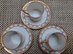3x kop met schotel, Antiek en Kunst, Antiek | Servies compleet, Ophalen of Verzenden