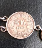 Zwitserland Zilveren Munten Armband., Antiek en Kunst, Verzenden, Zilver