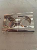 Twee design verzilverde waxinelichtjes houders U kroontje 90, Antiek en Kunst, Ophalen of Verzenden, Zilver