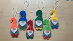 6 Vilten hangers gnome basiskleuren, Ophalen of Verzenden, Nieuw, Wanddecoratie