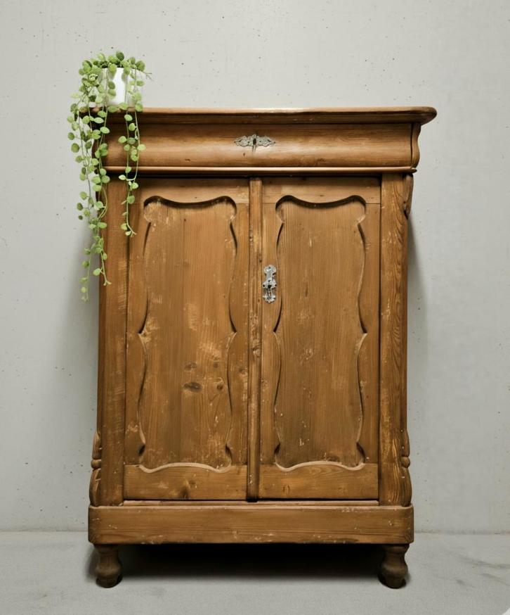 Antieke brocante grenen Biedermeier meidenkast vintage kast, Antiek en Kunst, Curiosa en Brocante, Ophalen of Verzenden