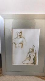 Tekening, naakt, Antiek en Kunst, Kunst | Tekeningen en Foto's, Ophalen of Verzenden