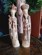 Chinese gesigneerde man vrouw sculpturen, Ophalen of Verzenden
