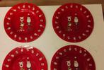 Kerstborden - Rood - 32cm - 4 stuks, Overige materialen, Nieuw, Ophalen of Verzenden, Bord(en)