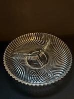 Vintage 3-vaks schaaltje van glas, Antiek en Kunst, Ophalen of Verzenden