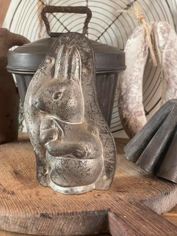 Brocante oude chocolademal / chocoladevorm Konijn  beschikbaar voor biedingen