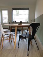 Zwart metalen stoel (industrieel, eetkamerstoel, bureaustoel, Huis en Inrichting, Metaal, Zo goed als nieuw, Eén, Zwart