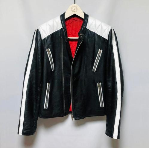 Mooie leren motorjack / jas voor dames, maat 36, Kleding | Dames, Jassen | Zomer, Gedragen, Maat 36 (S), Zwart, Ophalen of Verzenden