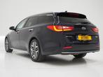 Kia Optima Sportswagon 2.0 GDI PHEV DynamicPlusLine | Harman, Auto's, Kia, Gebruikt, Zwart, Blauw, Leder en Stof