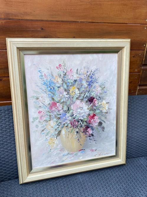 Prachtig bloemen stilleven. G.J. Ernens, Antiek en Kunst, Kunst | Schilderijen | Klassiek, Ophalen of Verzenden