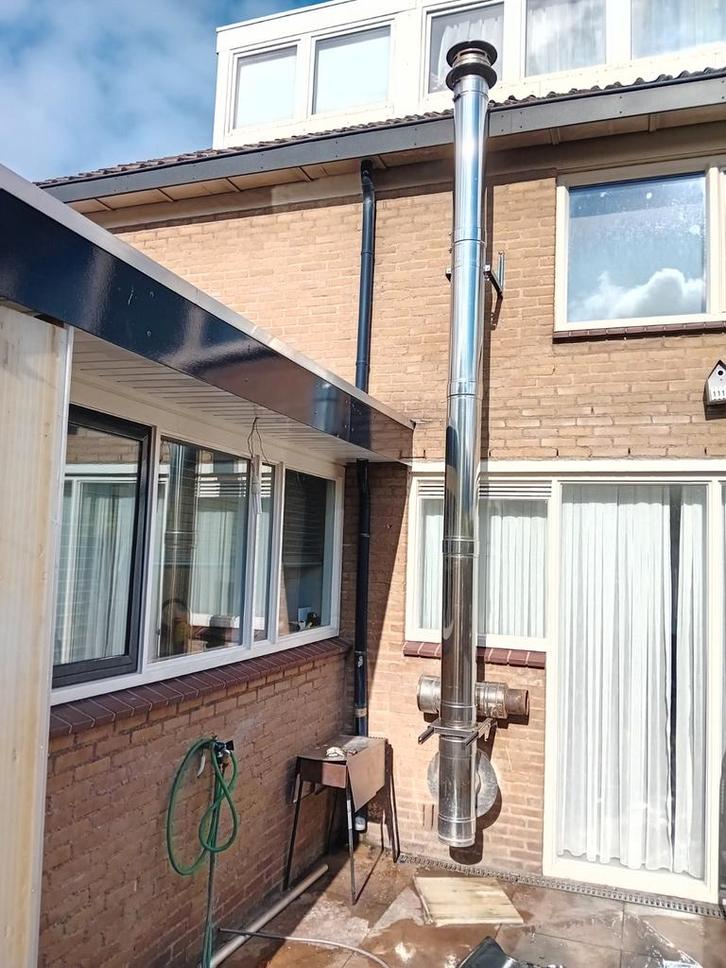 Dubbelwandige Houtkachel Pijp, Doe-het-zelf en Verbouw, Verwarming en Radiatoren, Gebruikt, Kachel, Ophalen of Verzenden