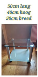 Glazen bijzettafel GRATIS, Huis en Inrichting, Tafels | Sidetables, Ophalen, Gebruikt, 50 tot 100 cm, Rond