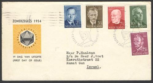 Nederland FDC E16 Met Adres, Zomerzegels 1954, Postzegels en Munten, Postzegels | Eerstedagenveloppen, Beschreven, Nederland, Ophalen of Verzenden