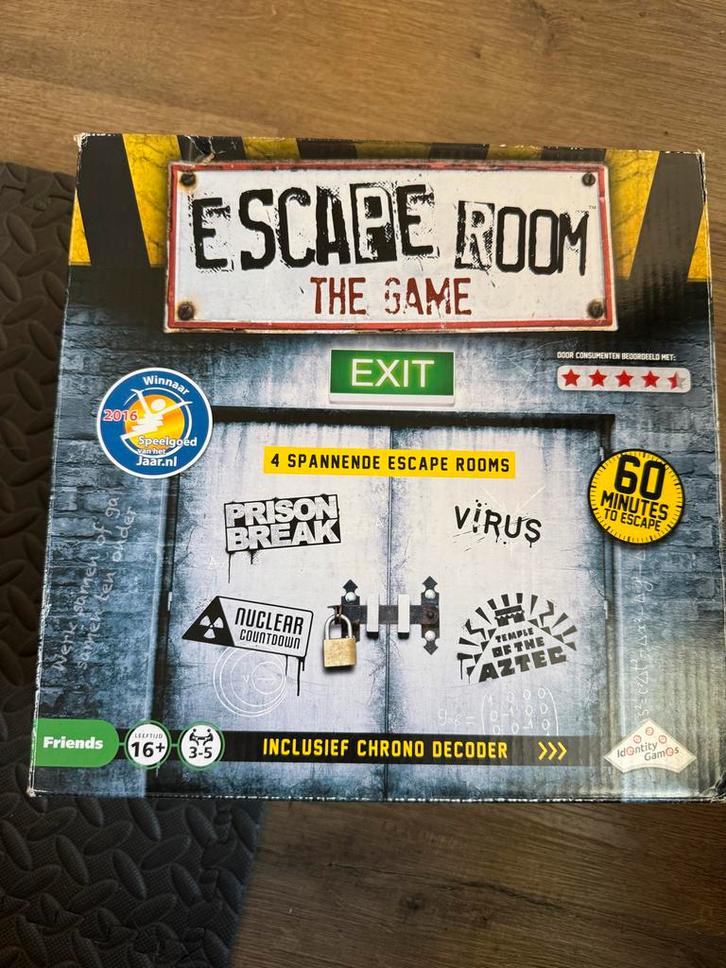 Escape Room The Game - Spannende Puzzels!, Hobby en Vrije tijd, Gezelschapsspellen | Bordspellen, Gebruikt, Een of twee spelers
