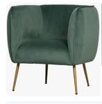 WOOOD Scout Fauteuil - Groen Velvet, Huis en Inrichting, Ophalen, 75 tot 100 cm, Stof, 50 tot 75 cm