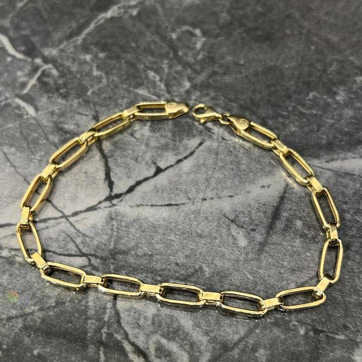 Gouden 14 karaat armband closed forever schakel, Sieraden, Tassen en Uiterlijk, Armbanden, Nieuw, Goud, Ophalen of Verzenden