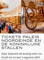 Gezocht 2 tickets Noordeinde en Koninklijke Stallen bezoek, Twee personen, Ticket of Toegangskaart