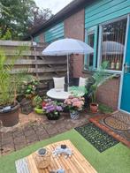 Loveseat/Loungebank (incl. kussens en parasol), Tuin en Terras, Tuinmeubel-accessoires, Ophalen, Gebruikt