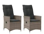 Tuinstoelen 2 st verstelbaar met kussens grijs, Nieuw, ., Ophalen of Verzenden, Zo goed als nieuw, .