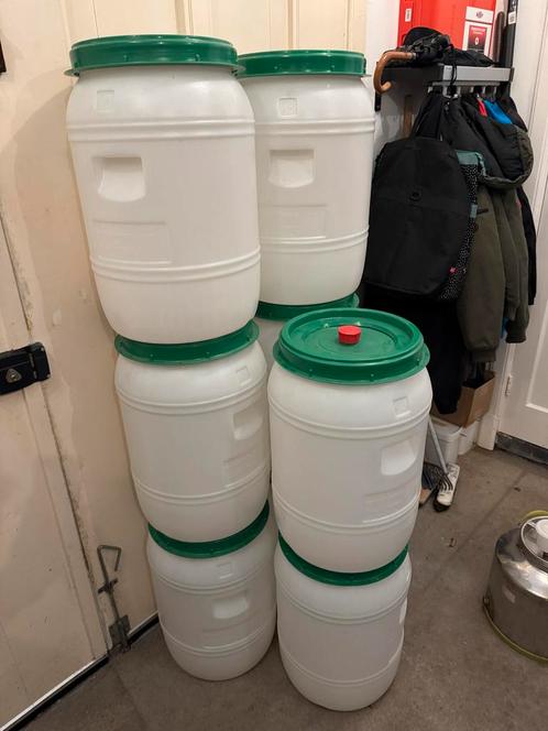 6x Kunststof Vaten 60 Liter, Verzamelen, Biermerken, Gebruikt, Overige merken, Ophalen of Verzenden