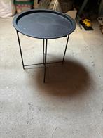 Bijzettafel metaal, Huis en Inrichting, Minder dan 55 cm, Metaal of Aluminium, Rond, Zo goed als nieuw