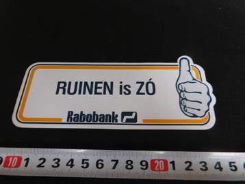 sticker RUINEN is ZÓ   Rabobank Oranje  beschikbaar voor biedingen