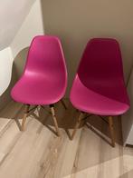 2 mooie bureaustoelen hout / fuchsia, Zo goed als nieuw, Ophalen, Stoel(en)