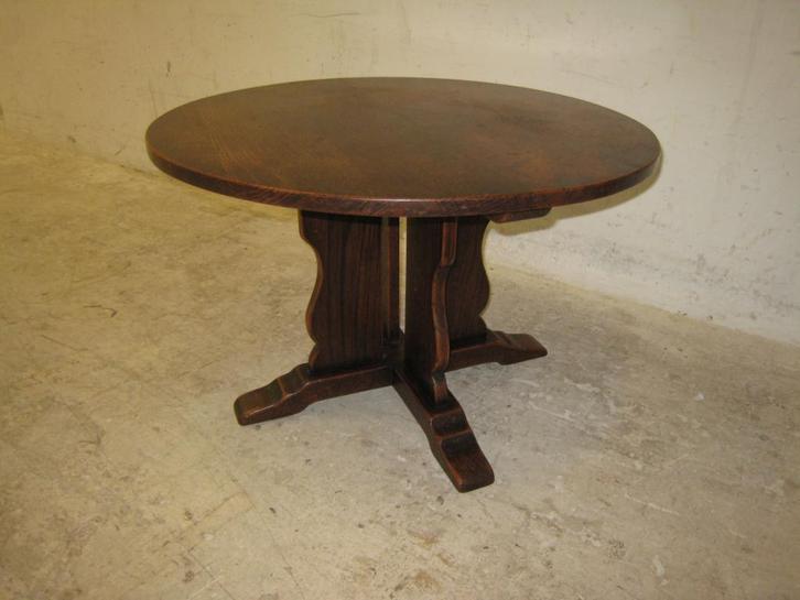 Eikenhouten vintage salontafeltje, dia 79, hoog 51, Huis en Inrichting, Tafels | Salontafels, Gebruikt