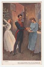 Kerst. Dames en militair.  Illustrateurs.  Polen., Verzamelen, Verzenden, Voor 1920, Ongelopen, Overige thema's