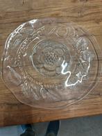 Iittala Finland Glazen Serveerschaal Bloemmotief Vintage Des, Ophalen of Verzenden