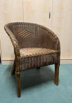 Landelijk Rotan /rieten stoel/fauteuil bruin gemêleerd, Huis en Inrichting, Stoelen, Ophalen, Bruin, Riet of Rotan, Zo goed als nieuw