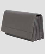 Dames echt leer grijs overslagportemonnee breedte 60 cm, Overige merken, Nieuw, Ophalen of Verzenden, Grijs