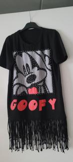 Zwart Goofy T-shirt met franjes, Ophalen of Verzenden, Zo goed als nieuw, Zwart