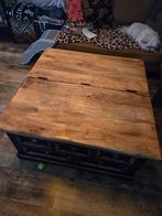 Mooie houten salontafel met opbergruimte, Ophalen, 50 tot 100 cm, 50 tot 100 cm, Landelijk